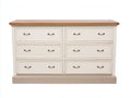Cómodas madera 145x48x86 cm - blanco-marrón - diseño clásico con cajones