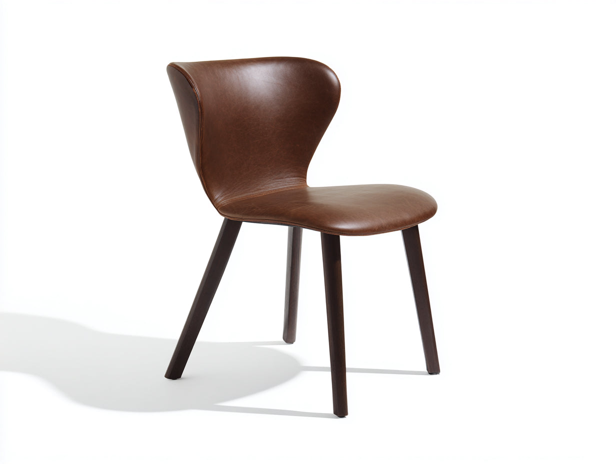 Sillas de comedor polipiel y madera 50x57x82 cm - marrón oscuro - diseño elegante contemporáneo