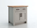 Aparador de madera 90x42x88 cm - gris-natural - con 2 cajones y 2 puertas