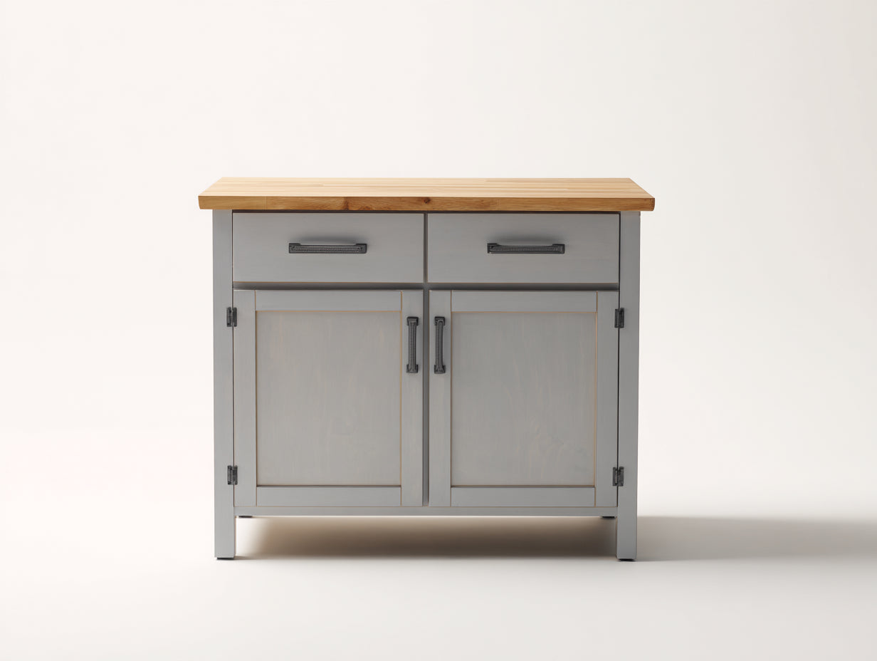 Aparadores de madera 95x42x88 cm - gris-marrón - estilo moderno con 2 puertas y 2 cajones