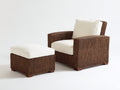 Sillones de ratán 85x80x78 cm - marrón-crema - estilo moderno con reposapiés