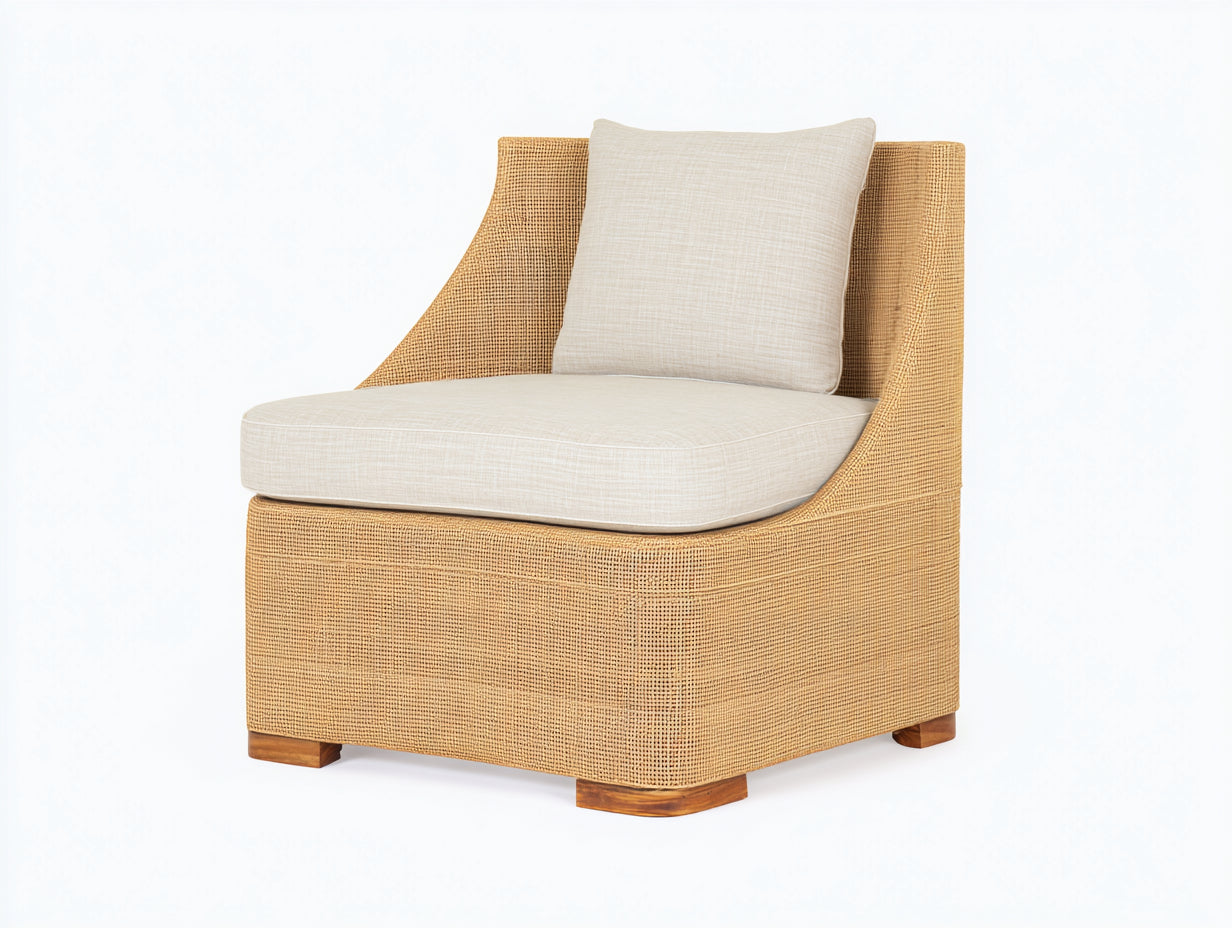 Sillones de ratán 82x78x80 cm - marrón claro-crema - estilo moderno para exterior