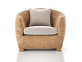 Sillones de ratán 88x82x76 cm - marrón claro-crema - estilo moderno redondeado