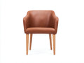 Sillas de comedor polipiel y madera 58x60x82 cm - marrón - diseño envolvente moderno