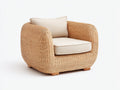 Sillones de ratán ratán tejido 96x84x76 cm - natural-beige - diseño exterior redondeado