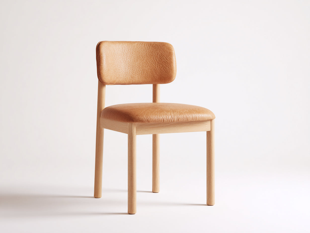 Sillas de comedor polipiel y madera 47x56x81 cm - marrón claro - diseño escandinavo